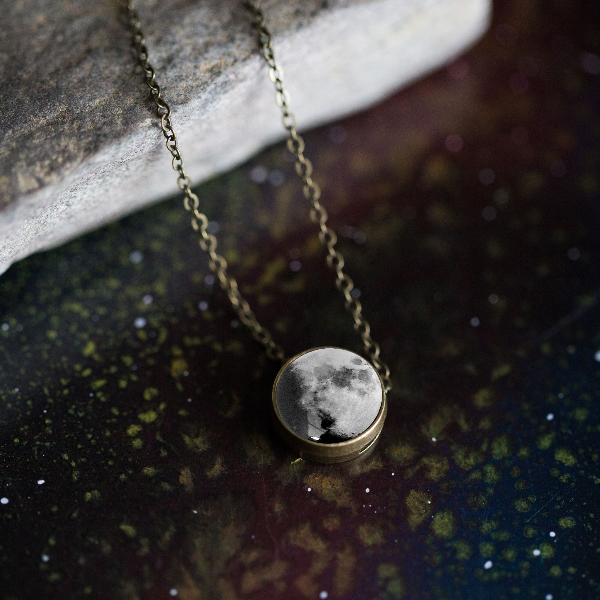 Date on sale moon necklace